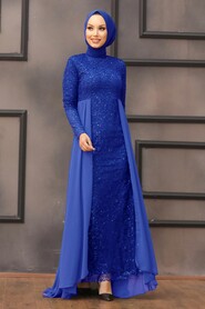  Plus Size Sax Blue Modest Wedding Dress 90000SX - NEVA STYLE