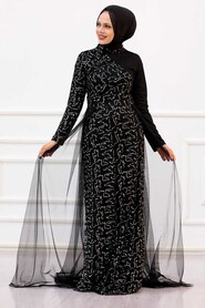  Plus Size Silver Islamic Wedding Dress 5345GMS - 1