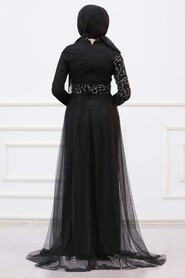  Plus Size Silver Islamic Wedding Dress 5345GMS - 2
