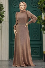  Plus Size Sunuff Colored Islamic Bridesmaid Dress 22172TB - 2