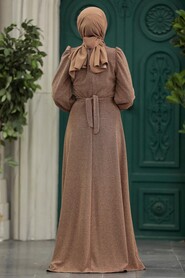  Plus Size Sunuff Colored Islamic Bridesmaid Dress 22172TB - 3