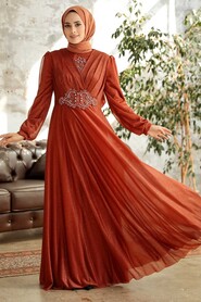  Plus Size Terra Cotta Muslim Prom Dress 50151KRMT - 2