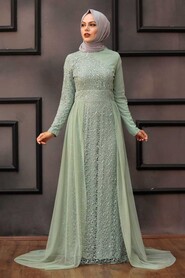  Plus Size MintIslamic Wedding Dress 5345MINT - 1