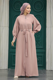  Powder Pink High Quality Turkish Abaya 20005PD - 1