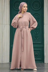  Powder Pink High Quality Turkish Abaya 20005PD - 2