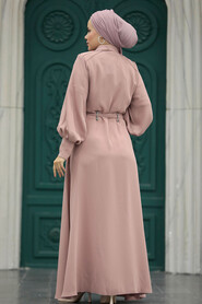  Powder Pink High Quality Turkish Abaya 20005PD - 4