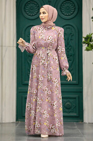  Powder Pink Hijab Dress 29711PD - 2