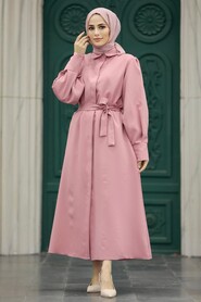  Powder Pink Hijab For Women Coat 5885PD - 1
