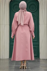 Powder Pink Hijab For Women Coat 5885PD - 3