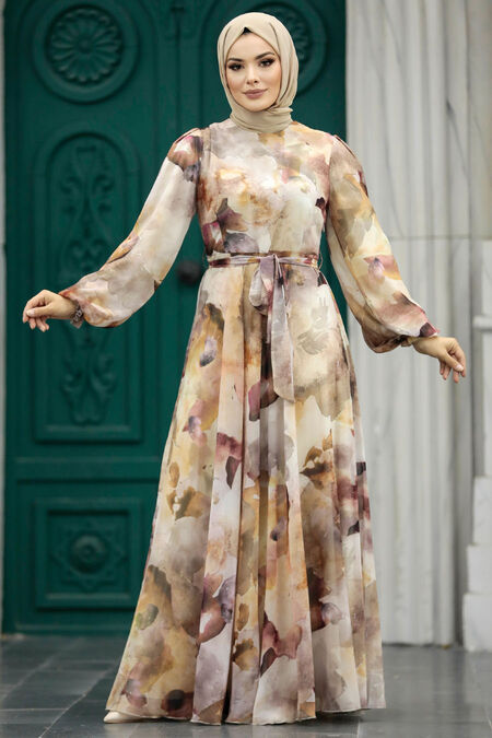  Powder Pink Hijab For Women Dress 33095PD - NEVA STYLE