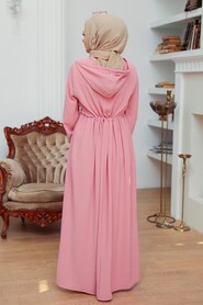  Powder Pink Hijab Maxi Dress 13260PD - 2