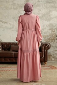  Powder Pink Hijab Maxi Dress 5864PD - 3
