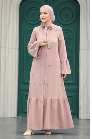  Powder Pink Hijab Turkish Abaya 20009PD - 2