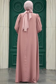  Powder Pink Hijab Turkish Dress 5866PD - 3