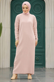  Powder Pink Knitwear Modest Dress 20161PD - 2