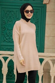  Powder Pink Knitwear Muslim Tunic 20132PD - NEVA STYLE
