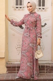  Powder Pink Long Sleeve Dress 279081PD - 1