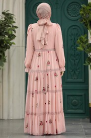  Powder Pink Long Sleeve Dress 32813PD - 2