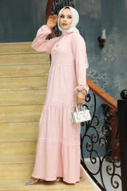  Powder Pink Modest Dress 5842PD - 1