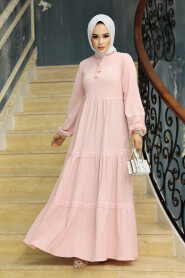  Powder Pink Modest Dress 5842PD - 2