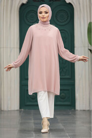 Neva Style - Powder Pink Modest Tops 24032PD - 2