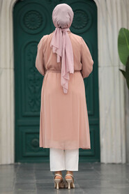 Neva Style - Powder Pink Modest Tops Tunic 21034PD - 3