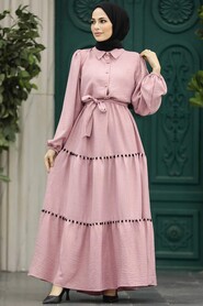  Powder Pink Muslim Dress 5194PD - 1