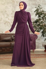  Purple Islamic Wedding Dress 5736MOR - NEVA STYLE