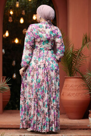 Purple Modest Floral Dresses 30065MOR - 4