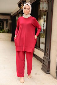  Red Hijab Dual Suit Dress 50150K - NEVA STYLE