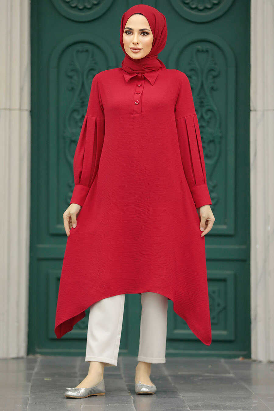  Red Islamic Clothing Tunic 615K