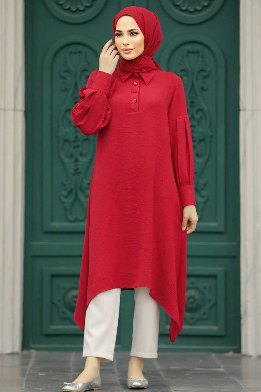  Red Islamic Clothing Tunic 615K