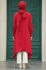  Red Islamic Clothing Tunic 615K - Thumbnail