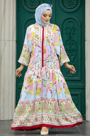 Neva Style - Red Long Dress for Muslim Ladies 50621K - Thumbnail