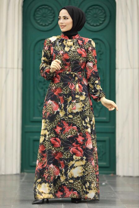  Red Long Sleeve Dress 279312K - NEVA STYLE