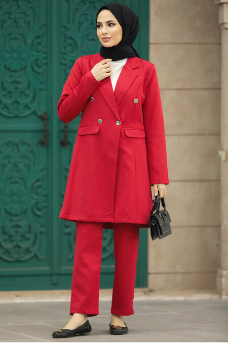  Red Modest Dual Suit 5851K - NEVASTYLE