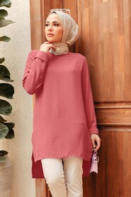  Salmon Pink Plus Size Tunic 2146SMN - NEVA STYLE