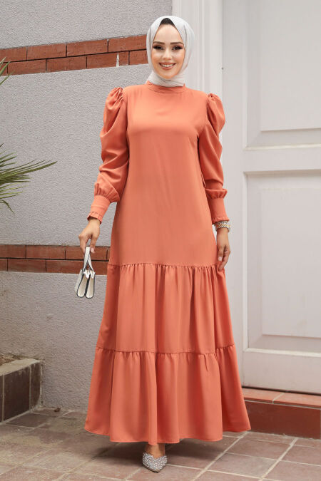  Salmon Pink Women Dress 5883SMN - NEVA STYLE