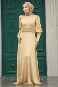 Satin Biscuit Muslim Bridesmaid Dress 4171BS - 3