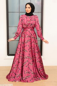  Satin Cherry Hijab Dress 3438VSN - 1