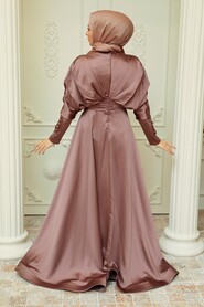 Satin Cooper Muslim Prom Dress 22470BKR - 3