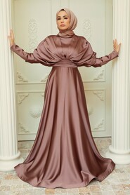  Satin Cooper Muslim Prom Dress 22470BKR - 1