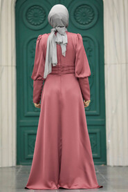  Satin Dusty Rose Muslim Bridesmaid Dress 4171GK - 4
