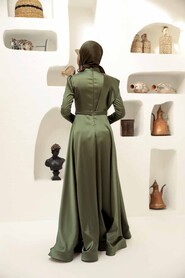  Satin Khaki Modest Islamic Clothing Evening Dress 22441HK - 8
