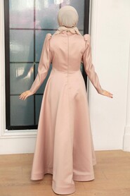  Satin Mink Muslim Engagement Dress 22460V - 3