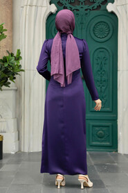  Satin Purple Muslim Bridal Dress 5940MOR - 3