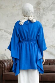  Sax Blue Hijab For Women Poncho 41259SX - 3