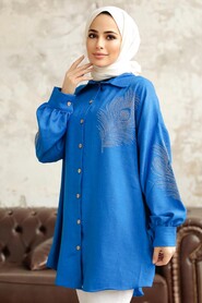  Sax Blue Hijab Tunic 11351SX - 1