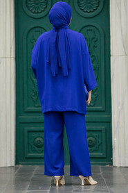  Sax Blue Hijab Turkish Dual Suit 5927SX - 4