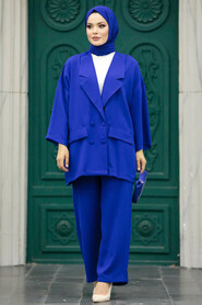  Sax Blue Hijab Turkish Dual Suit 5927SX - 1